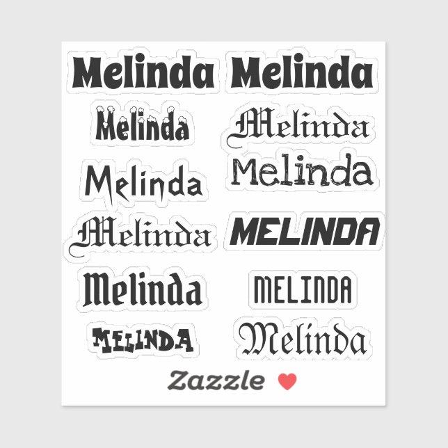 YOUR NAME Clear Stickers Window Laptop Car Decals (Sheet)