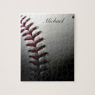 Your Name Close-up Baseball - Sports Art Jigsaw Puzzle