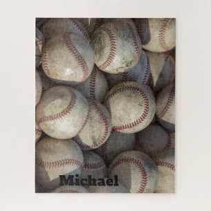 Your Name Close-up Baseball - Sports Art Photo Jigsaw Puzzle