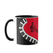 Your Name/Color Red Treble Clef Piano Keys Music