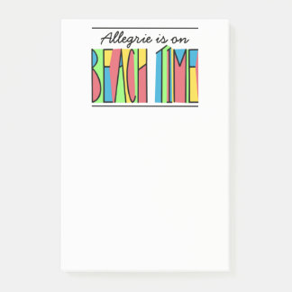 Your Name Colourful Beach Time Notes