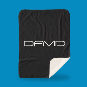 Your Name Cool Stylised Customisable Text Sherpa Blanket