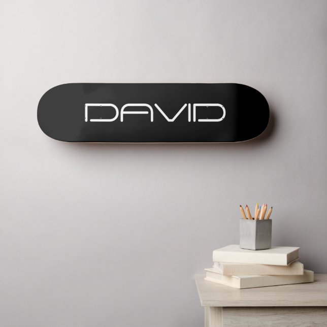 Your Name | Cool Stylised Customisable Text Skateboard (Wall Art (Horz))