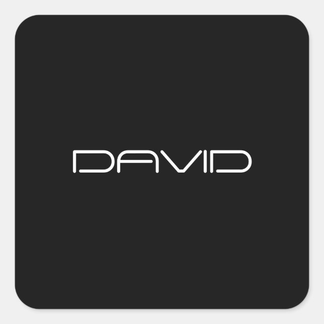 Your Name | Cool Stylised Customisable Text Square Sticker (Front)