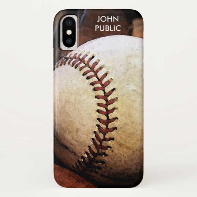 Your Name Custom Baseball Artwork Case-Mate iPhone Case (Back)