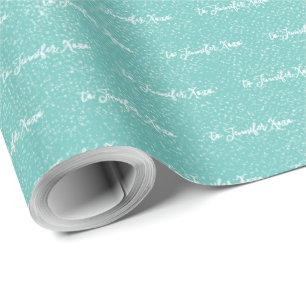 Your Name Custom Modern Distressed Teal Wrapping Paper
