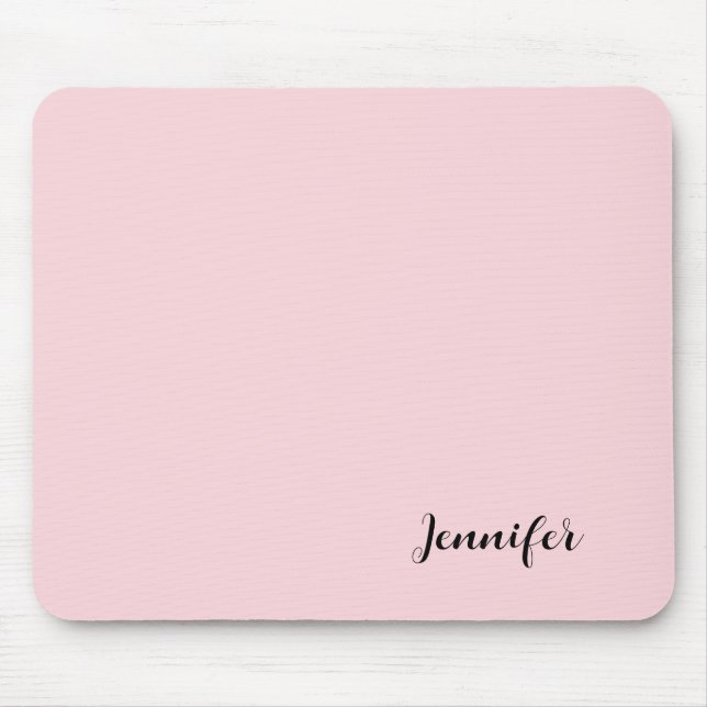 Your Name Custom Pastel Pink Mouse Mat (Front)