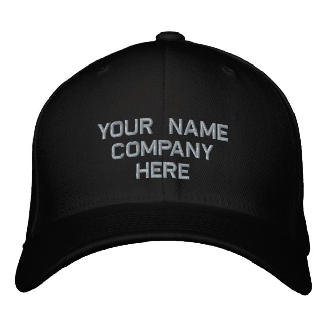 Your Name Custom Text and Colours Embroidered Cap (Front)