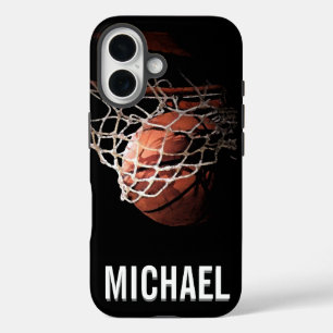 Your Name Customisable Basketball Artwork iPhone 16 Case