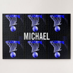 Your Name Customisable Basketball Artwork Jigsaw Puzzle