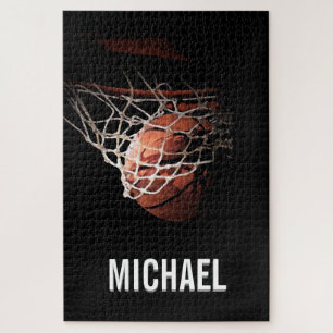 Your Name Customisable Basketball Artwork Jigsaw Puzzle