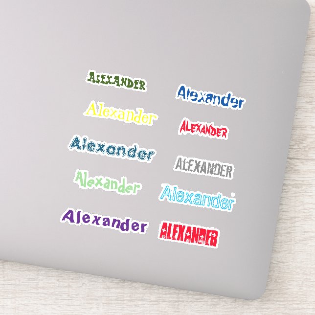 YOUR NAME customisable sheet of 10 decals (Detail)
