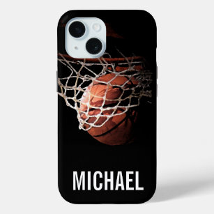 Your Name Customizable Basketball Artwork iPhone 15 Case
