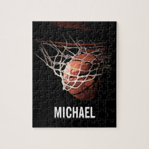 Your Name Customizable Basketball Artwork Jigsaw Puzzle