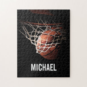 Your Name Customizable Basketball Artwork Jigsaw Puzzle