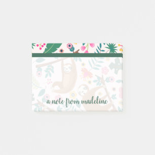 Your Name   Cute Watercolor Sloth Post-it Notes