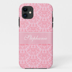"Your name" damask light pink iphone 5 case