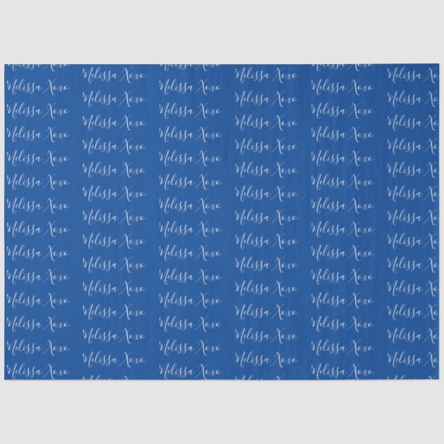 Your Name Dark Blue Tissue Paper (Front)