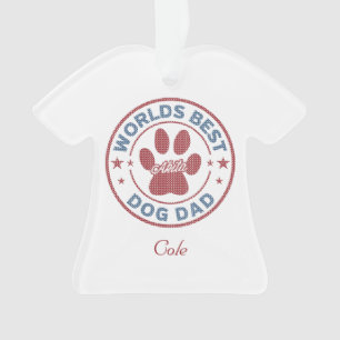 Your Name Dog Dad Akita Ugly Sweater Ornament