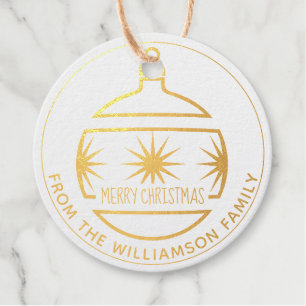 Your Name Elegant Christmas Ornament  Favour Tags