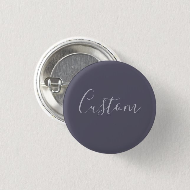 Your Name | Elegant Lavender Script on Hazy Purple 3 Cm Round Badge (Front & Back)
