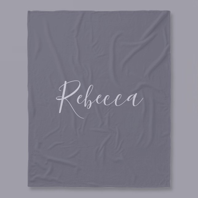 Your Name | Elegant Lavender Script on Hazy Purple Fleece Blanket (Creator Uploaded)