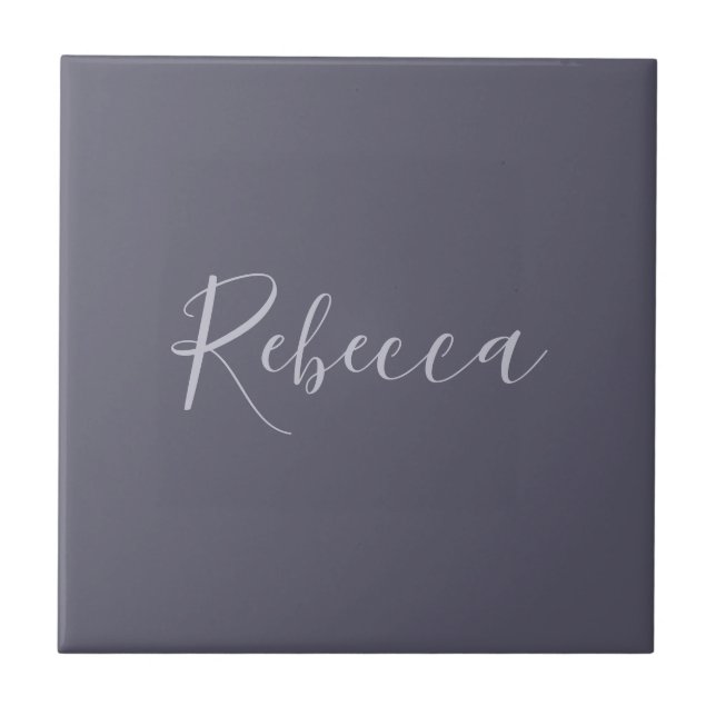 Your Name | Elegant Lavender Script on Hazy Purple Tile (Front)