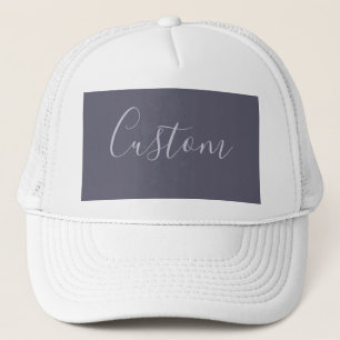 Your Name Elegant Lavender Script on Hazy Purple Trucker Hat