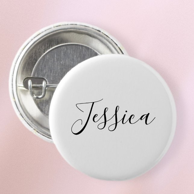Your Name | Elegant Script 3 Cm Round Badge (Creator Uploaded)