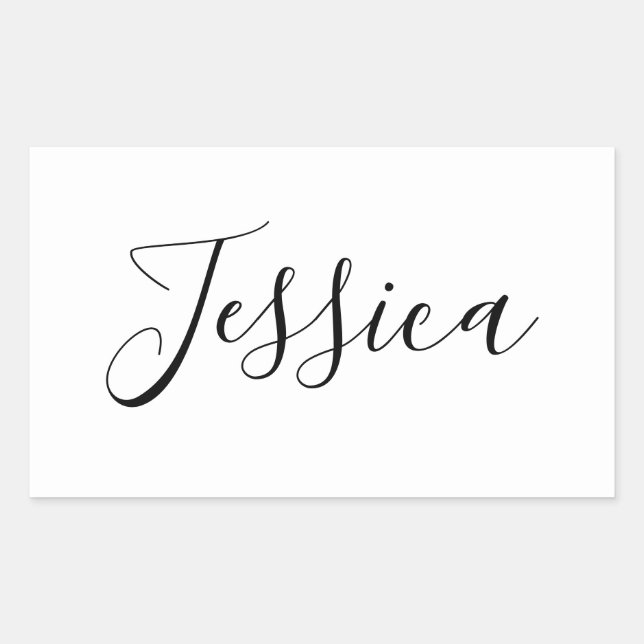 Your Name | Elegant Script Rectangular Sticker (Front)