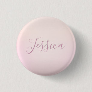 Your Name Elegant Script Soft Ombre 3 Cm Round Badge