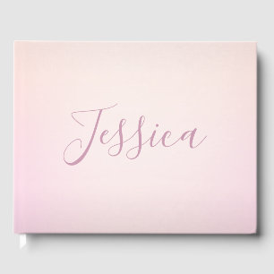 Your Name Elegant Script Soft Ombre Guest Book