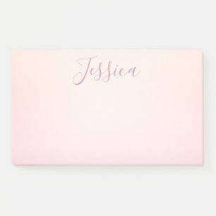 Your Name Elegant Script Soft Ombre Post-it Notes