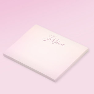 Your Name   Elegant Script Soft Ombre Post-it Notes