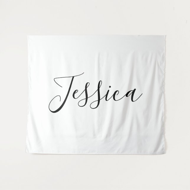 Your Name | Elegant Script Tapestry (Front (Horizontal))