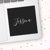 Your Name | Elegant White Script on Black