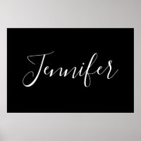 Your Name | Elegant White Script on Black