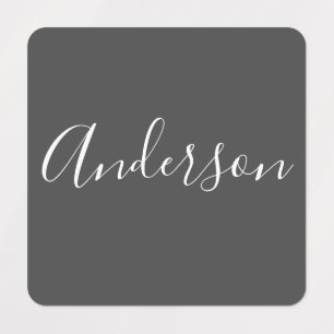 Your Name   Elegant White Script on Grey