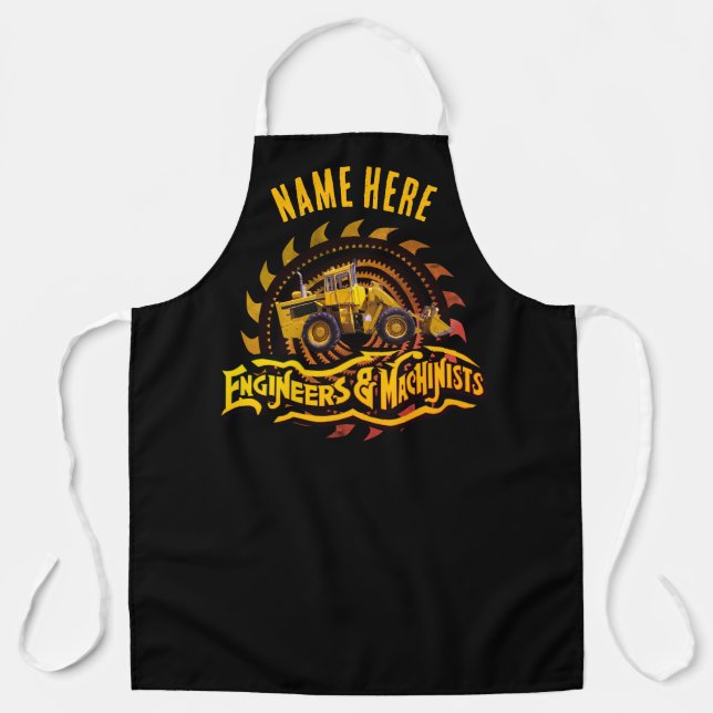 YOUR NAME Engineer and Machinist Work Apron (Front)