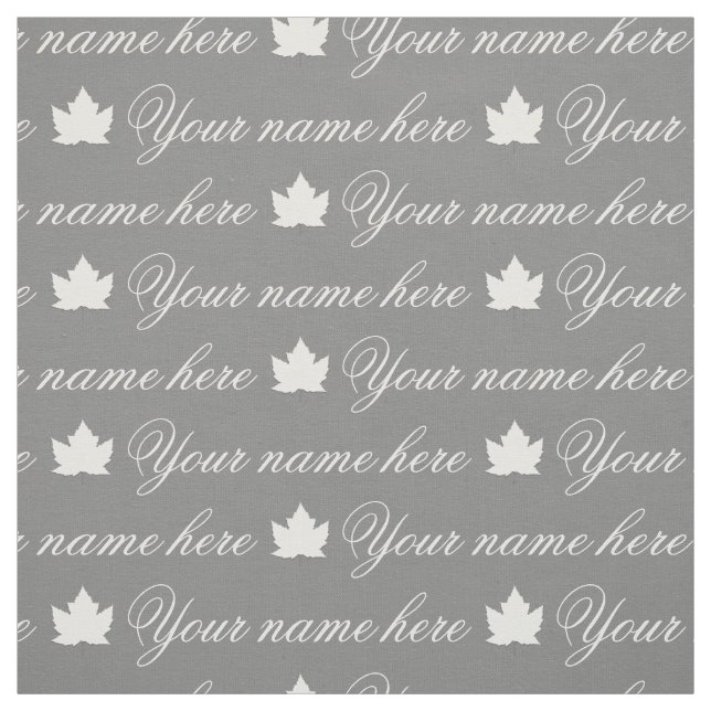 Your Name Fabric Personalised Canada Name Fabrics (Swatch)