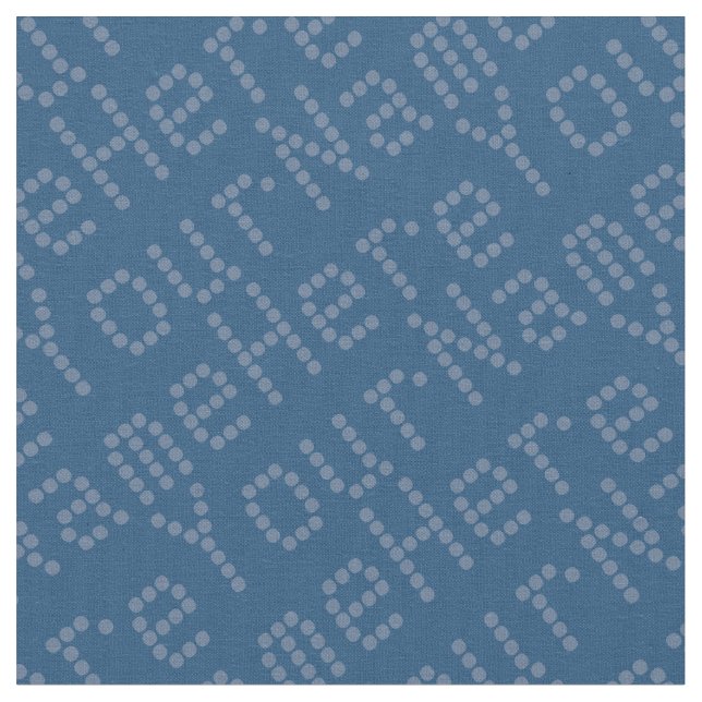 Your Name Fabric Personalised Name Fabric Blue Dot (Close Up)