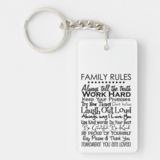 (YOUR NAME) Family Rules Key Ring