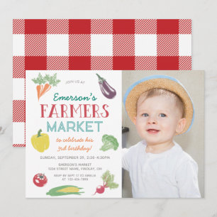 Your Name Farmers Market Any Age Photo Birthday Invitation