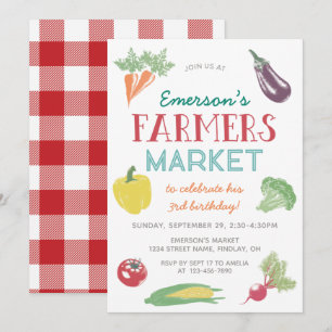 Your Name Farmers Market Birthday Party, Any Age Invitation
