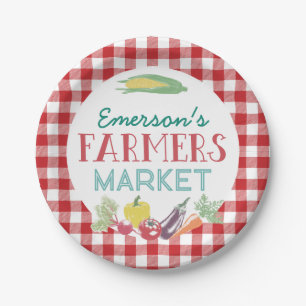 Your Name Farmers Market Birthday Party, Any Age Paper Plate