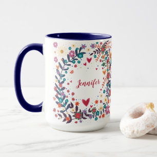 Your Name Floral Custom Pretty Inspirivity Mug