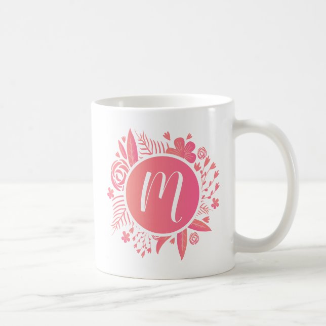 Your Name | Floral Monogram Coffee Mug (Right)