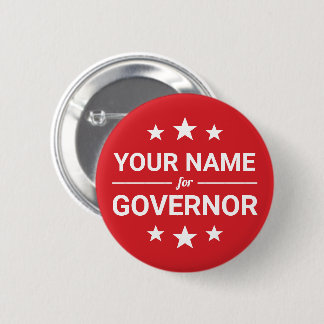 Your Name for Governor Custom Text & Colours Stars 6 Cm Round Badge