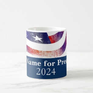 Your Name for President 2024 American Flag Coffee Mug