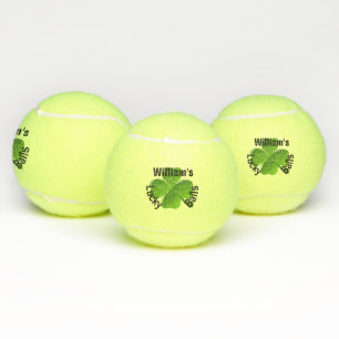 Your Name Four Leaf Clover Lucky Tennis Balls